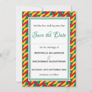 GRENADA FLAG Gepersonaliseerd Schrift Stijlvol Save The Date