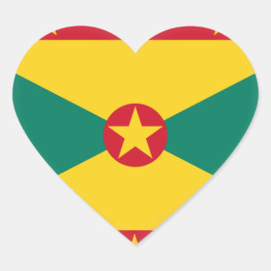 Grenada Flag Hart Sticker