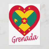Grenada Flag Heart Briefkaart (Voorkant)