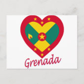 Grenada Flag Heart Briefkaart (Voorkant)