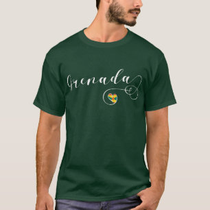 Grenada Flag Heart, Grenadian T-shirt