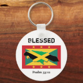 Grenada Flag | Jamaica-kaart |  BLESSEN Sleutelhanger (Voorkant)