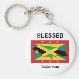 Grenada Flag | Jamaica-kaart |  BLESSEN Sleutelhanger