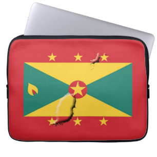 GRENADA Flag Map Patriottic Computer RED Laptop Sleeve