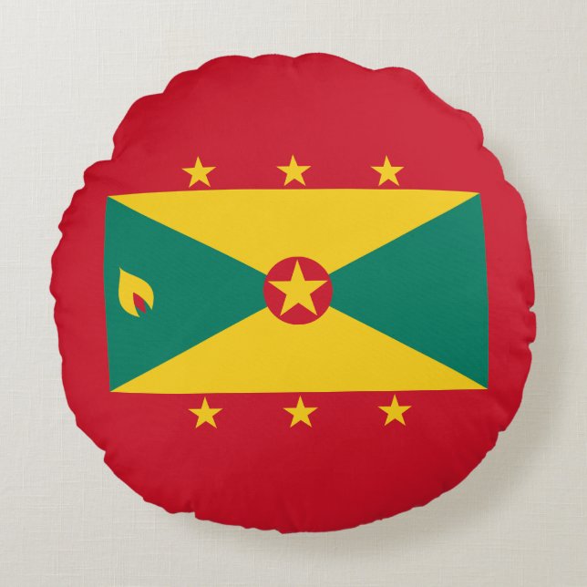 Grenada Flag Rond Kussen (Voorkant)