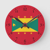 Grenada Flag Ronde Klok (Voorkant)