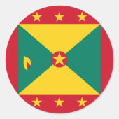 Grenada Flag Ronde Sticker (Voorkant)