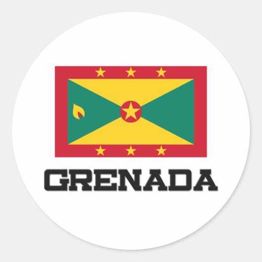 Grenada Flag Ronde Sticker (Voorkant)