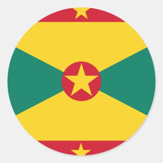 Grenada Flag Ronde Sticker (Voorkant)