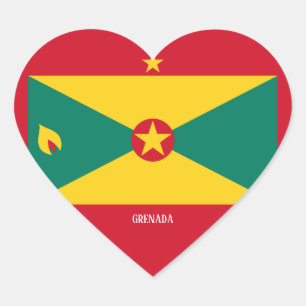 Grenada Flag Splendid Patriotic Hart Sticker