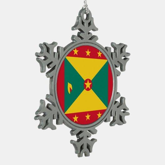 Grenada Flag Tin Sneeuwvlok Ornament (Links)