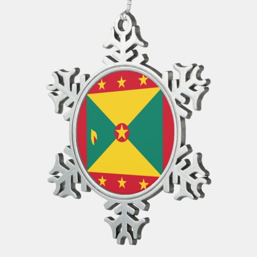 Grenada Flag Tin Sneeuwvlok Ornament (Rechts)