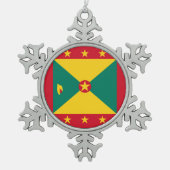 Grenada Flag Tin Sneeuwvlok Ornament (Voorkant)