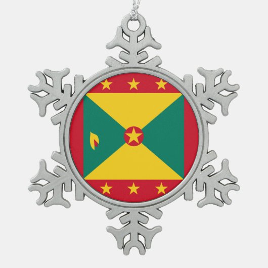 Grenada Flag Tin Sneeuwvlok Ornament (Voorkant)