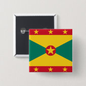 Grenada Flag Vierkante Button 5,1 Cm (Voorkant /achterkant)