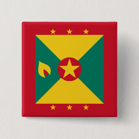 Grenada Flag Vierkante Button 5,1 Cm (Voorkant)