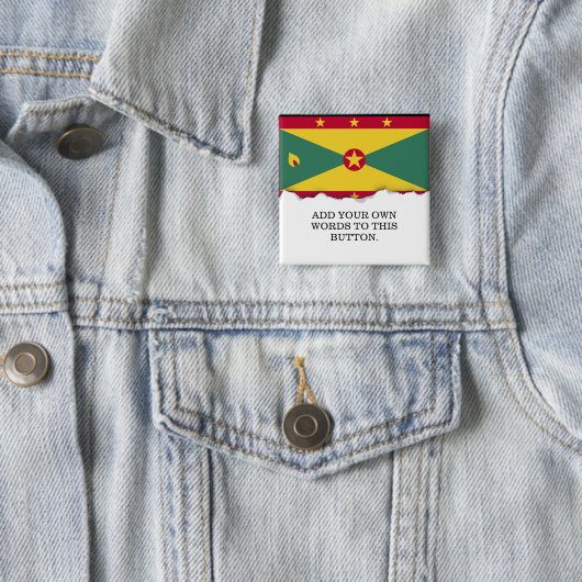 Grenada Flag Vierkante Button 5,1 Cm (In situ)