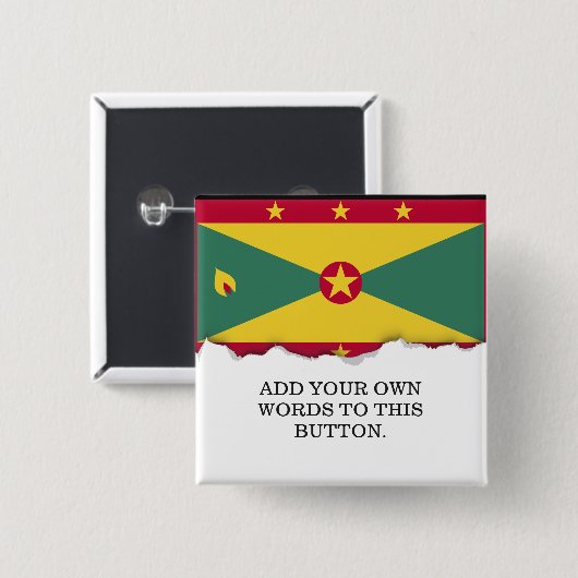 Grenada Flag Vierkante Button 5,1 Cm (Voorkant /achterkant)