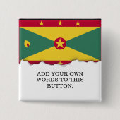 Grenada Flag Vierkante Button 5,1 Cm (Voorkant)