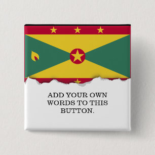 Grenada Flag Vierkante Button 5,1 Cm