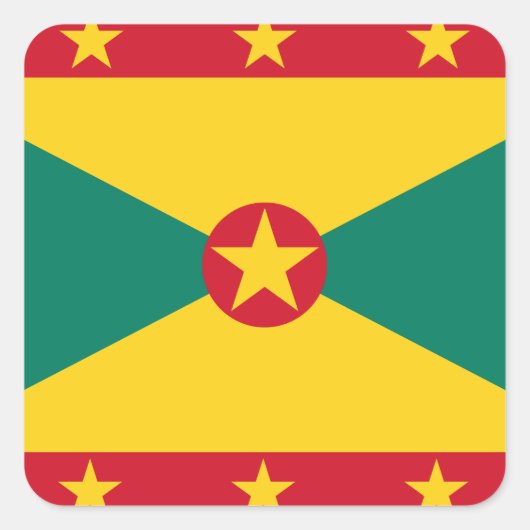 Grenada Flag Vierkante Sticker (Voorkant)