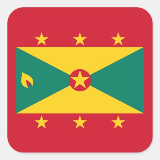 Grenada Flag Vierkante Sticker (Voorkant)