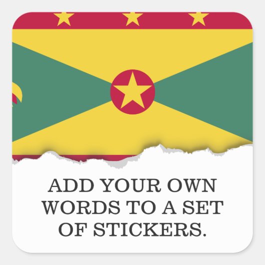 Grenada Flag Vierkante Sticker (Voorkant)