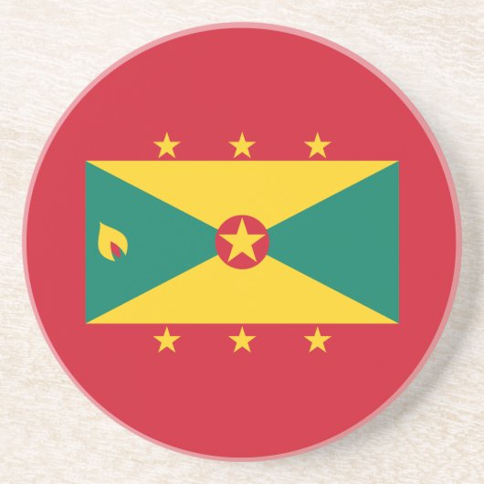 Grenada Flag Zandsteen Onderzetter (Voorkant)
