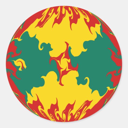 Grenada Gnarly vlag Ronde Sticker (Voorkant)