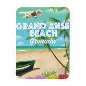 Grenada Grand Anse Beach Travel Poster Magneet (Verticaal)