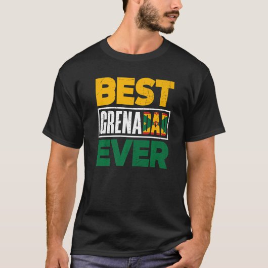 Grenada Grenadian Flag Grenadian Father Best Grena T-shirt (Voorkant)