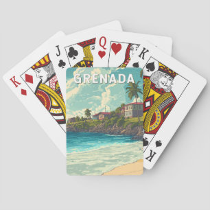Grenada Illustratie Reis Kunst Vintage Pokerkaarten