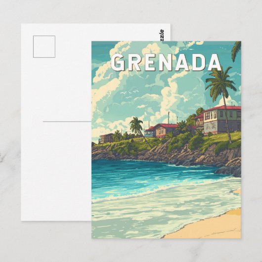 Grenada Illustration Travel Art Vintage Briefkaart (Voorkant / Achterkant)