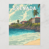 Grenada Illustration Travel Art Vintage Briefkaart (Voorkant)