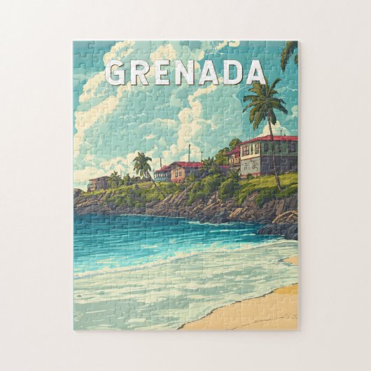 Grenada Illustration Travel Art Vintage Legpuzzel (Verticaal)
