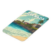 Grenada Illustration Travel Art Vintage Magneet (Linkerzijde)