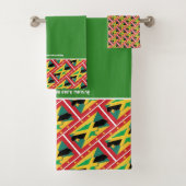 GRENADA JAMAICA FLAG Gepersonaliseerd ScriptGROEN Bad Handdoek (Insitu)