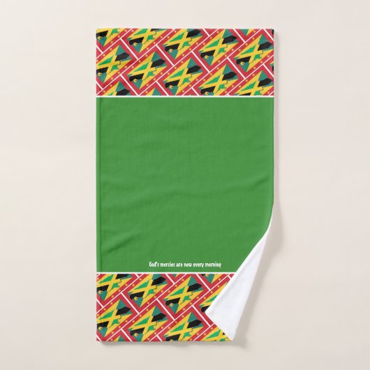 GRENADA JAMAICA FLAG Gepersonaliseerd ScriptGROEN Bad Handdoek (Handdoek)