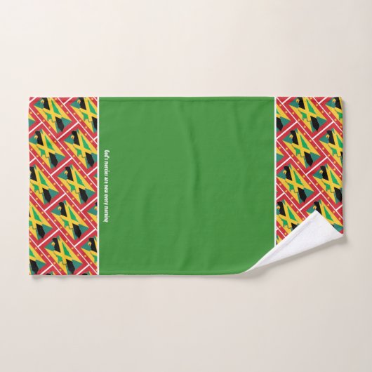 GRENADA JAMAICA FLAG Gepersonaliseerd ScriptGROEN Bad Handdoek (Handdoek)