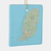 Grenada Kaart Kerstmis Keramisch Ornament (Rechts)