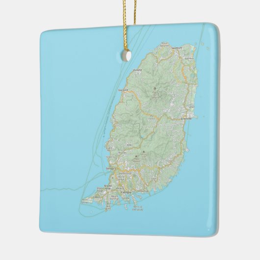 Grenada Kaart Kerstmis Keramisch Ornament (Links)