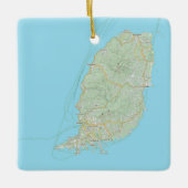 Grenada Kaart Kerstmis Keramisch Ornament (Voorkant)