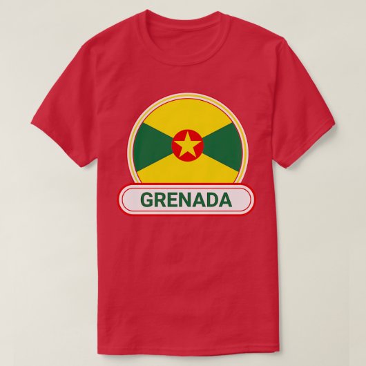 Grenada Landenbadge Grenada Vlag T-shirt (Design voorkant)