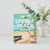Grenada levera strand Reisposter Briefkaart (Staand voorkant)