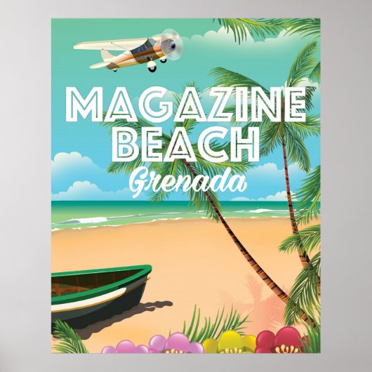 Grenada Magazine Beach Travel Poster (Voorkant)