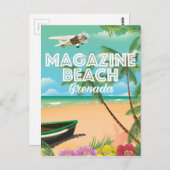 Grenada Magazine Beach Travel Poster Briefkaart (Voorkant / Achterkant)
