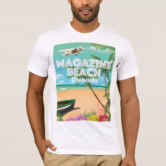 Grenada Magazine Beach Travel Poster T-shirt (Voorkant)