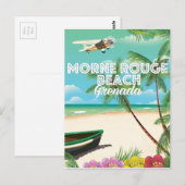Grenada Morne Rouge Beach Reisposter Briefkaart (Voorkant / Achterkant)
