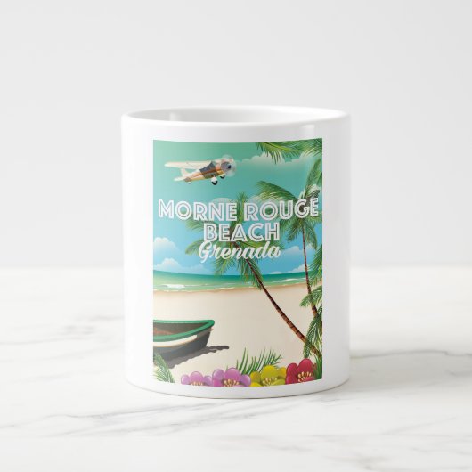 Grenada Morne Rouge Beach Reisposter Grote Koffiekop (Voorkant)