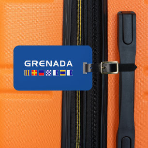Grenada Nautical Maritime Sailing Vlaggen Donkere Bagagelabel